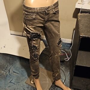 Arizona Grunge sequins shredded skinny leg jeans